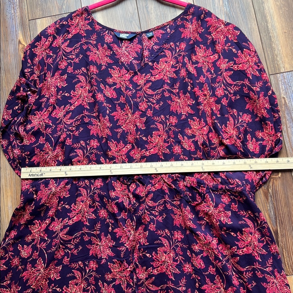 Lands' End Purple & Pink Gathered Waist Floral Cover Up XL - XXL - Picture 10 of 10